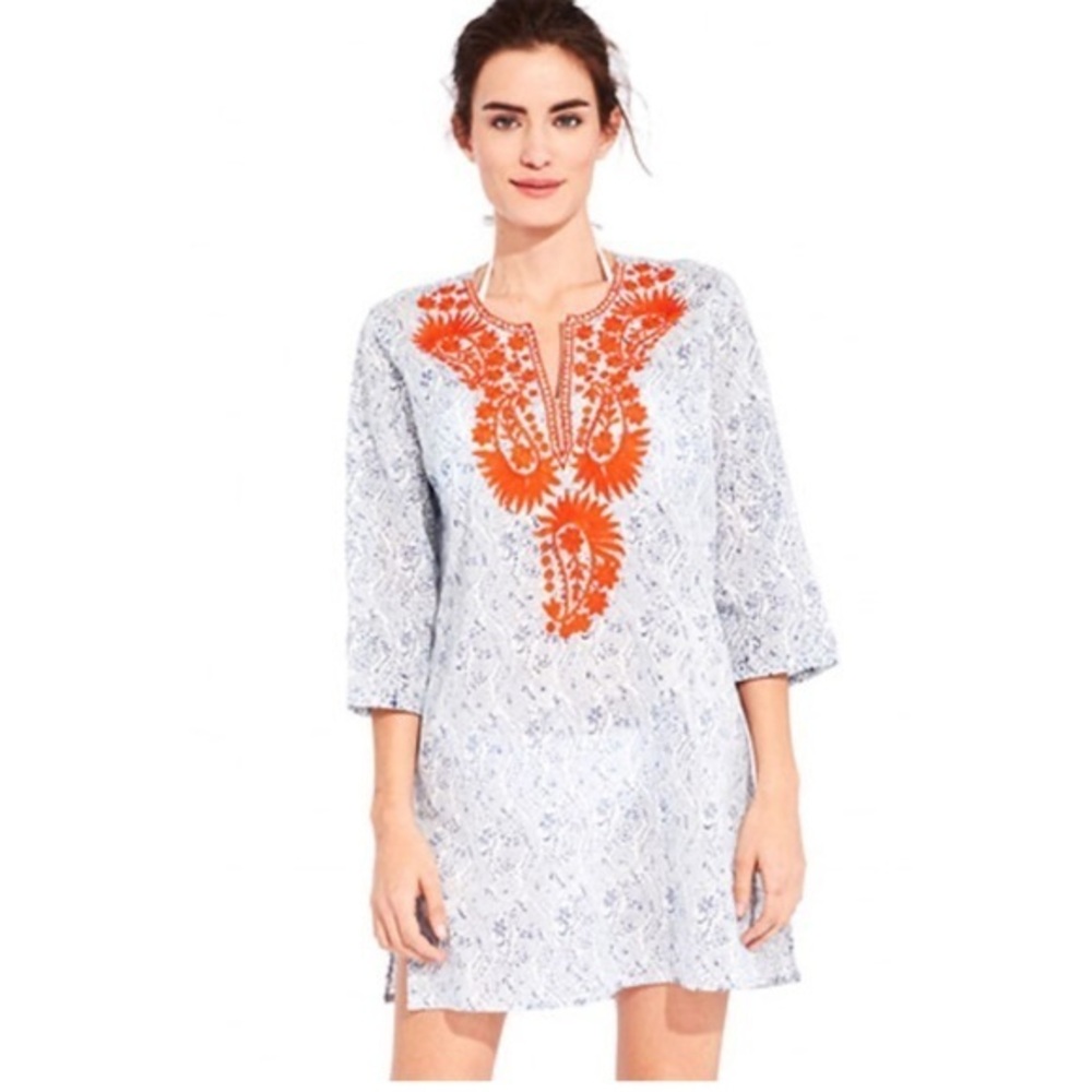 Roller Rabbit Embroidered Tunic Size Small Blue